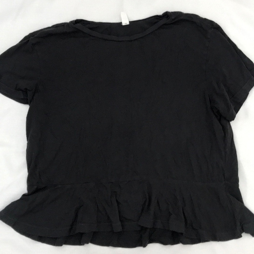 Charcoal Grey Peplum T-Shirt